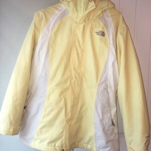 Yellow North Face Rain and Fleece Jacket